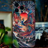 16″ iPhone 16 Pro Max TPU Case - Vermilion Bird Art Texture